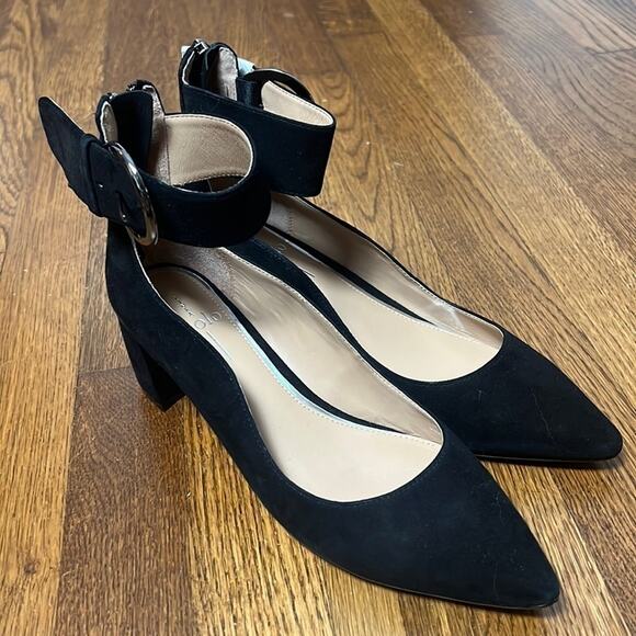 Linea Paolo Corwyn Ankle Strap Suede Pumps Size 7 - Picture 1 of 7
